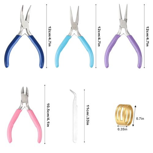4 Pack Jewelry Pliers Set, Jewelry Making Pliers Tools - style: 4pcs-Mixed Color