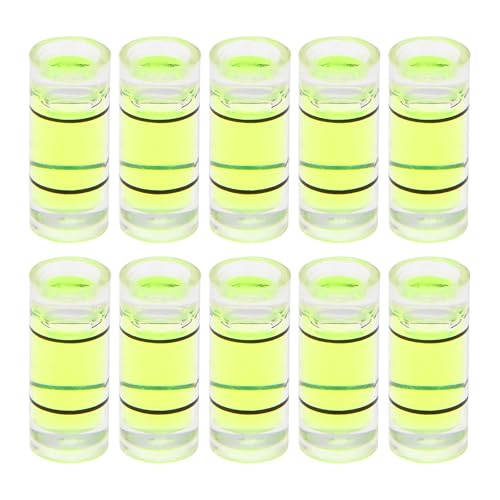 HARFINGTON 10pcs Small Cylindrical Bubble Level Vials 5x12mm PMMA Mini Horizontal Bubble Spirit Level Measuring Layout Tools for RV TV Picture Frame Hanging Tool Leveler - size: 5x12mm