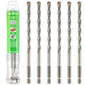 1/4" x 8" Masonry Drill Bits (6 Pack) Concrete Hammer Drill Bits Carbide Tipped, for Cement, Brick, Stone, Hex Shank - size: 1/4" - 6 Pack
