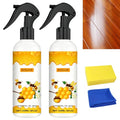 KEHOO Beeswax Wood Polish Spray, 120ml - Beeswax Furniture Polish Spray, Bring a Towel and a Sponge for Wood Multipurpose Wood Wax Restorer for Floors, Cabinets, and Tables（2PCs）