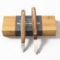 RUITOOL 2-Piece Woodworking Marking Knife Set with Bamboo Storage Box