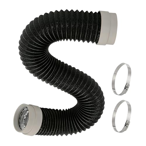 5FT Dryer Vent Hose, Heavy Duty 6-Layer Flexible Aluminum Dryer Duct - size: 4inch 5ft