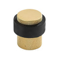 1-1/2 Inch Long Heavy Duty Cylindrical Floor Mounted Brass Door Stopper Holder Protects Doors, 1 Pack, Brushed Brass - color: Brushed Brass