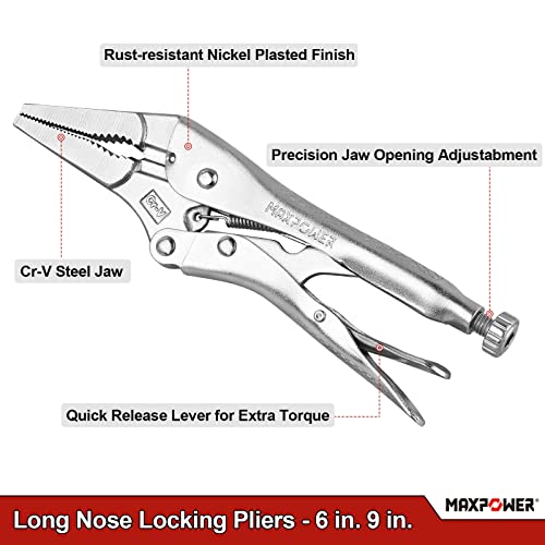 MAXPOWER 5-Piece Locking Pliers Set with Kitbag