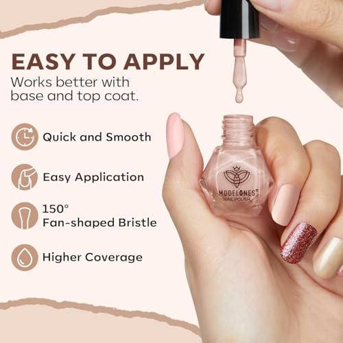 modelones Quick Dry Nail Polish Set, 6 Colors Brown Nude Burgundy - color: A3 Cinnamon Brown