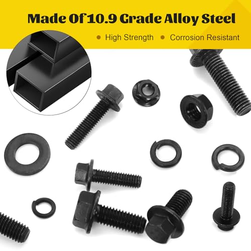 248PCS M6 Flange Hex Bolt Assortment Kit, M6-1.0 x 12/16/20/25/30 mm - size: M6 248pcs