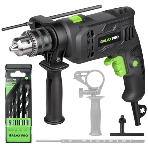 GALAX PRO 4.5Amp 0-3000RPM Corded Hammer Drill with 12 Variable Speed - style: Hammerdrill with 5pcs drill Bit