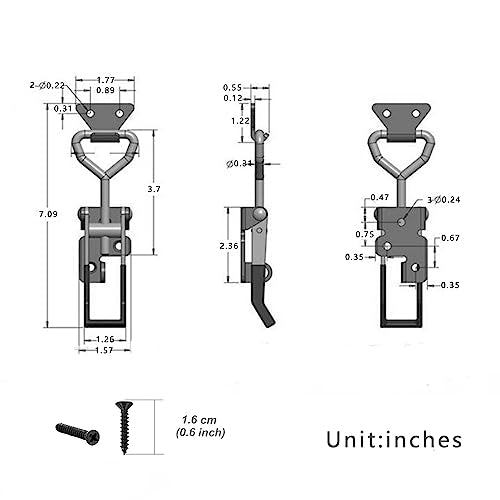 E-TING 4 Pack Adjustable Quick Release 661lbs load Toggle Latch for Cabinet - style: 4003（4pack）