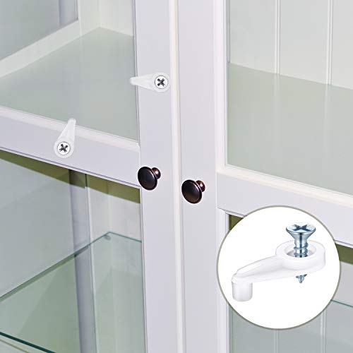 Blulu 50 Pack Glass Retainer Clips with Screws - color: White with Silver Screw