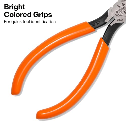 Klein Tools D203-7 Needle Nose Pliers, Long Nose Stripping Side Cutters, Induction Hardened and Heavier for Increased Cutting Power, 7-Inch - size: 7-Inch