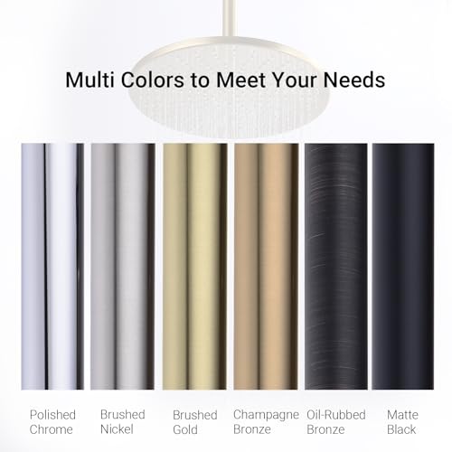 TRUSTMI Gold Shower Arm with Flange, Champagne Bronze 6 Inch Angled Shower Arm, Wall Mount, Curved Rainfall Showerhead Extension, Stainless Steel - color: Champagne Brozne