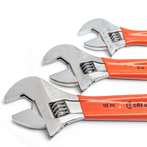 Crescent 3 Piece Adjustable Cushion Grip Wrench Set 6", 8" & 10" - AC26810CV - size: Set 6", 8" & 10"