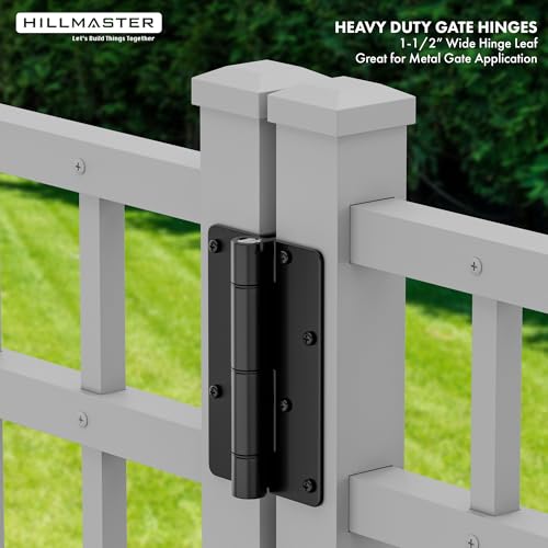 5-3/4" Self Closing Aluminum Gate Hinges for Metal Pool Gates,Heavy Duty Fence Door Hinges with Adjustable Tension for Vinyl Fence,Legged Hinges for Indoor Outdoor,Gate Hardware,2Pack,Matte Black - color: Black