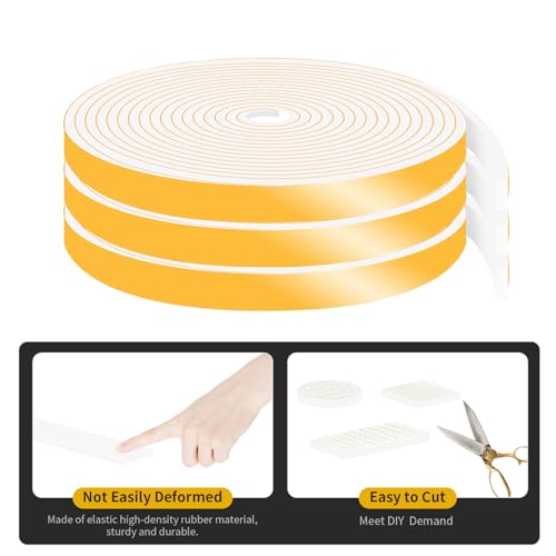 Foam Weather Stripping Tape,High Density CR,1 in x 1/4 in x 66Ft - color: White, size: 1 in x 1/4 in x 66 ft