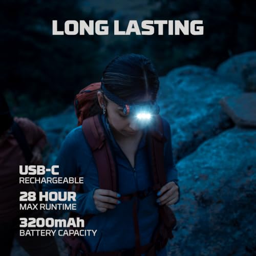 NEBO Transcend 1500 Rechargeable Headlamp | 1,500 Lumens, 5 Light Modes, Detachable Magnetic Work Lamp, Waterproof, Bright LED Head Light for Hiking & Camping, Includes USB Charging Cable - style: 1500 Lumen