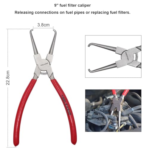 TOOLEAGUE 6Pcs Fuel Line Pliers Set for Auto Maintenance with Storage Case - size: 6 pcs