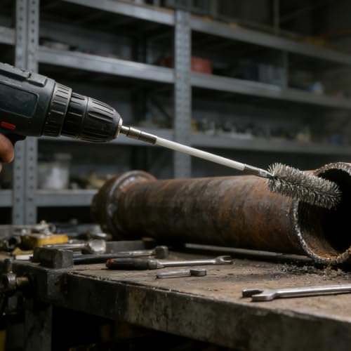 50 in Flexible Rods Pipe Cleaning Wire Brush for Drills