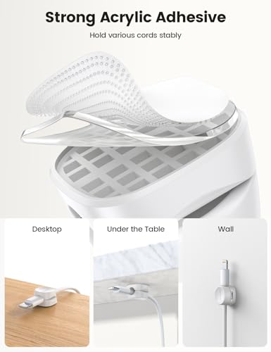 Lamicall 8 Pack Cord Organizer, [1s Lock] Cable Management Clips for Desk - size: 8Pack - 1 Slot
