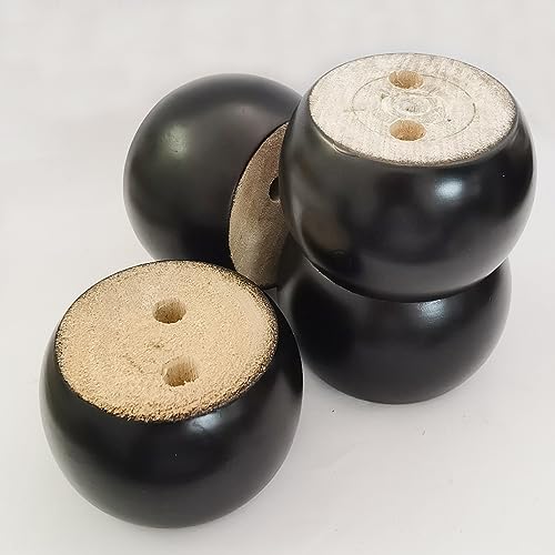 2 Inch Wood Sofa Furniture Legs Round Black Bun Feet 2 Inch Tall Legs Replacement for Sofa/Couch/Ottoman/Loveseat/Cabinet with Screw Set of 4 (Diameter: 2.7inch, Black) - color: Black, size: Diameter: 2.7inch
