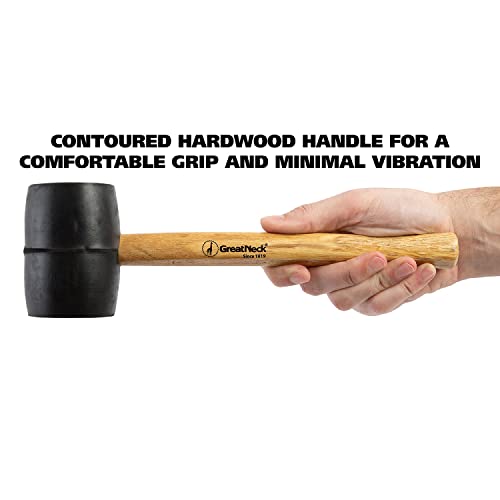 GreatNeck 16 Oz. Rubber Mallet with Hardwood Handle Won't Mar or Scratch - size: 16 oz