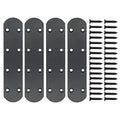 4 Pack Flat Mending Plate for Wood, ULIFESTAR Black Iron Flat Straight Brace Brackets Metal Repair Fixing Wood Brace Joining Plates Connector for Repairing Wooden Furniture with Mounting Screws - size: 6.7 x 1.5 x 0.12 inches