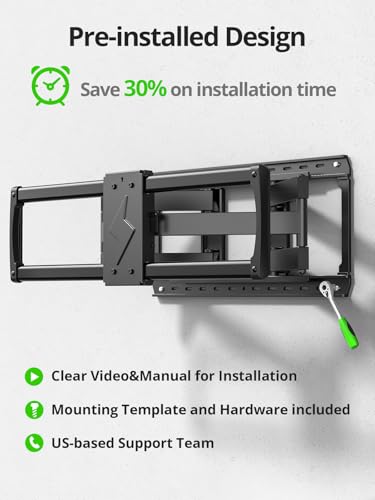 USX MOUNT 85 86 90 98 100 inch Heavy Duty Full Motion TV Wall Mount for 42-100" TVs, TV Mount with Swivel, Tilt & Leveling, Wall Mount Bracket Up to 170lbs, Max VESA 800x600mm, Fits 16/18/24" Studs. - size: 42-100 inch