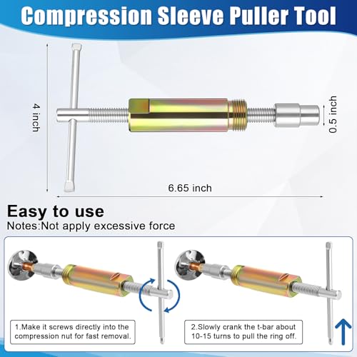 5 Pcs Angle Stop Wrench Kit Plumbing Tool, Compression Sleeve Puller for 1/2" Compression Fitting Ferrule Puller Removal Tool for 1/2" Copper Tubing 4-way Multi-functional Utility Key(Blue) - color: Blue