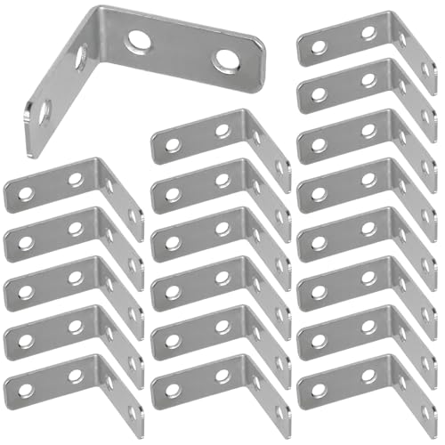 Luomorgo L Bracket Corner Braces 1.5 Inch, Zinc Plated, 20PCS - size: 1.5 Inch Zinc Plated