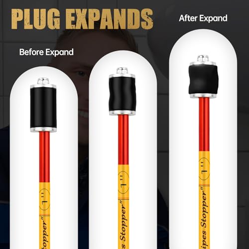 2062 Plumbing Plug Tool Kit, Pipe Water Stopper for for the 1/2", 3/4" and 1" Sized Pipes – 3 Tools + Replacement Gaskets & Nuts