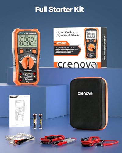 Crenova 890Z Digital Multimeter 6000-Count TRMS 1000VDC/750VAC Auto-Ranging