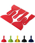 Bates- Plastic Putty Knife Set, 6 Pack Flexible Scrapers - color: Red, size: 1.5, 2, 3, 4, 5, 6 Inches, 6 Pack