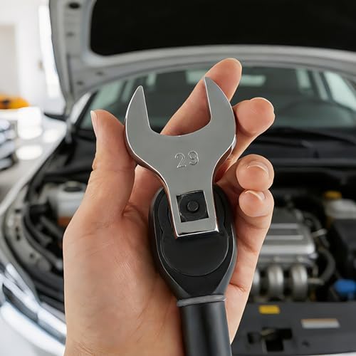 1/2'' Full Polish Drive Jumbo Crowfoot Wrench, Open End Wrench, Metric, 29mm, CR-V Steel, Tools for Mechanics Maintenance or Repairs, Access Fasteners in Tight Spaces Work Hard-To-Reach Areas - size: METRIC-29mm