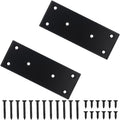 2 Pack Stainless Steel Flat Straight Brace Brackets, Double-Wide Metal Plate, Durable & Anti-Rust for Furniture Fastening & Fixing, Great for DIY Woodworking(48*128) - size: 1.9"×5"/48x128mm