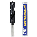 7/8 Drill Bit for Metal and Hardened Steel, M35 Cobalt 1/2 Inch Reduced Shank Industrial Grade Heavy Duty Drill Bit, with Index Storage Case - size: 7/8 in