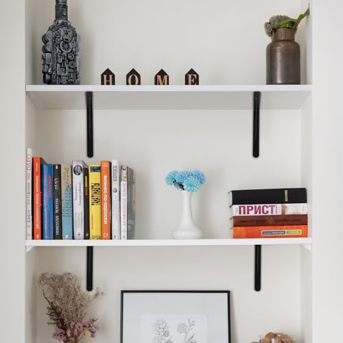 4 Pack L5 x H 3" Black Heavy Duty Shelf Brackets with Screws Metal Shelf Brackets Shelf Support Angle Brackets for Shelves L Brackets Heavy Duty Floating Shelf - size: 5''x3'', style: 4 Pack-Black