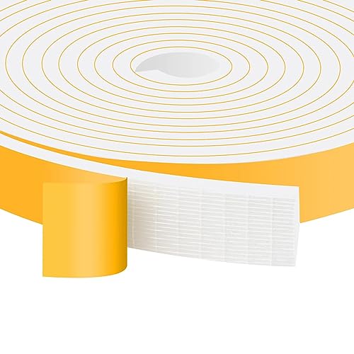 Foam WeatherStripping 1x1/4in, High Density, Medium Gaps, Bulk Pack - color: White, size: 1 In x 1/4 In x 33Ft