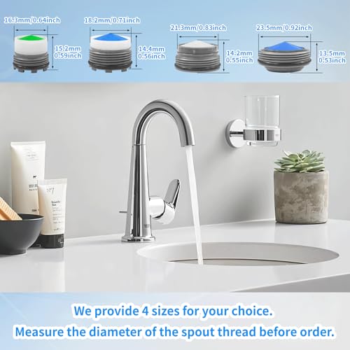 36Pcs Faucet Aerator Kit with 5 Sizes Aerator Key Removal Tools, Replacement Sink Tap Flow Restrictor Inserts for Bathroom and Kitchen, M16.5 M18.5 M21.5 M24 mm
