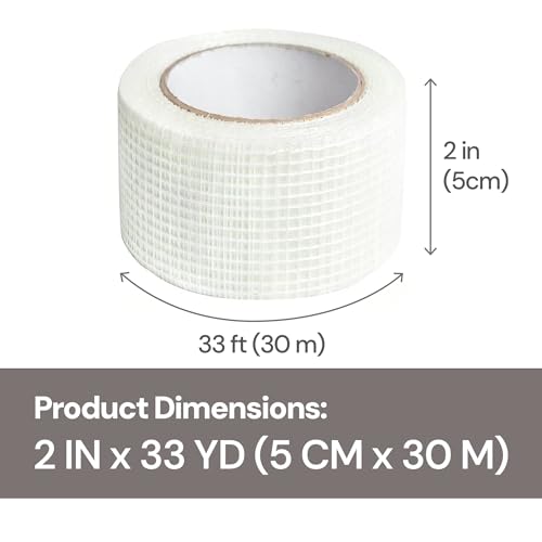 Drywall Joint Tape, Self-Adhesive Fiberglass Mesh Tape for Wall Repair, 2 Inch x 33 Yd