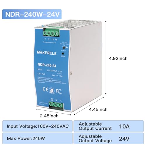 MAKERELE 24V MDR DIN Rail Power Supply 240W - style: 240W-24V