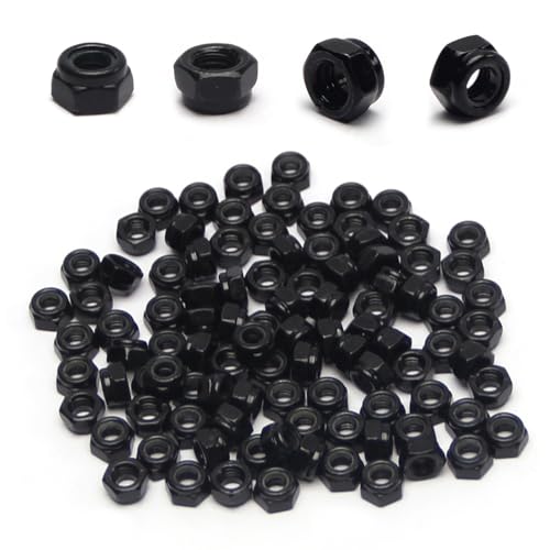 M4 Locknuts Nylon Inserted Tiny Nut for RC Cars 3D Printer - size: M4 (100PCS)