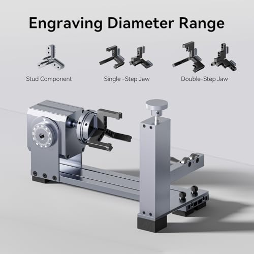 Longer Rotary Roller Series,Rotary Chuck for RAY5/B1/Nano,Other Frame Engraving Machines(Must with 12Pcs Risers),Y-Axis Rotary for Engraving Cylindrical Objects,Glasses,Tumblers,Size 369 * 80 * 145mm - size: 369 * 80 * 145mm
