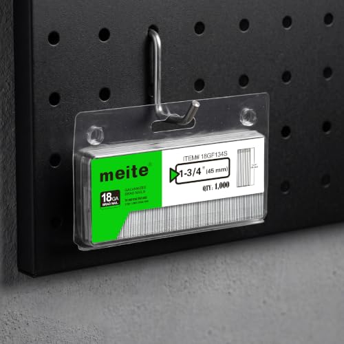 meite 18 Gauge Brad Nails, 1-3/4 Inch 18GA Brad Nails Galvanized Small Finishing Nail Gun Nails for Pneumatic, Electric Brad Nailer Gun (1,000 Counts) - size: 1-3/4"