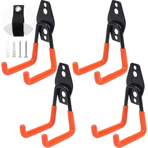 Heavy Duty Garage Storage Hooks 4 Pack Garage Tool Organizer Wall Mount - size: Small