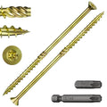 Wensilon 5/16 * 8" Yellow Zinc Deck Screws, (20pcs) 2 lbs.Exterior Wood Screws, Bronze, Star Bit - color: Yellow, size: 5/16*8"