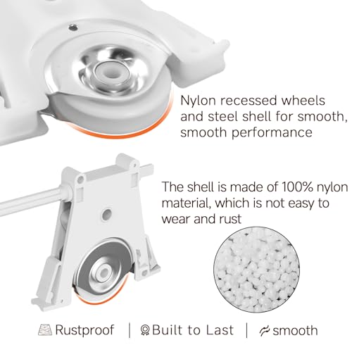 Sliding Screen Door Rollers for Andersen Gliding Screens Replacement, 1-1/4" Nylon Concave Wheels, Fits 200 & 400 Series Patio Door Screen Wheel - color: White