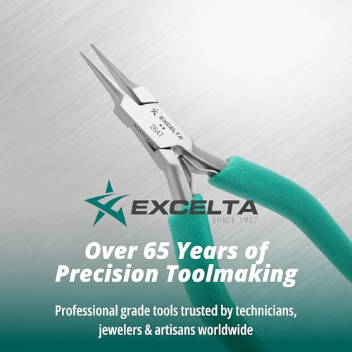 Excelta Precision Stainless Steel Needle Nose Pliers, 4.75 Inch - size: 4.75 inch, style: Cushioned Grip, Small Needle Nose, 2647