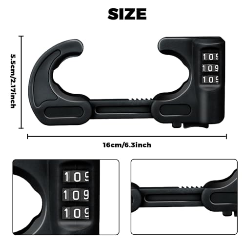 4 Pack Cabinet Locks with Combination Baby Proof Cabinet Door Lock Multifunctional Adjustable Child Safety Lock Knobs Door Lock for Knob Handle (Black) - color: Black