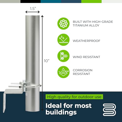 Bolton Outdoor Antenna Pole Mount Kit, 10-Inch U-Bolt Bracket - style: 10” Inch Pole