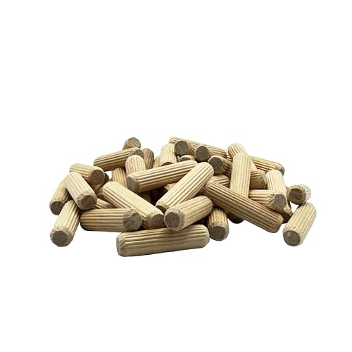 3/8" x 1-1/2" Wooden Dowel Pins, 100-Pack – Kiln-Dried Birch, Fluted & Beveled (3/8" x 1 1/2", 100pk) - size: 3/8" x 1 1/2"