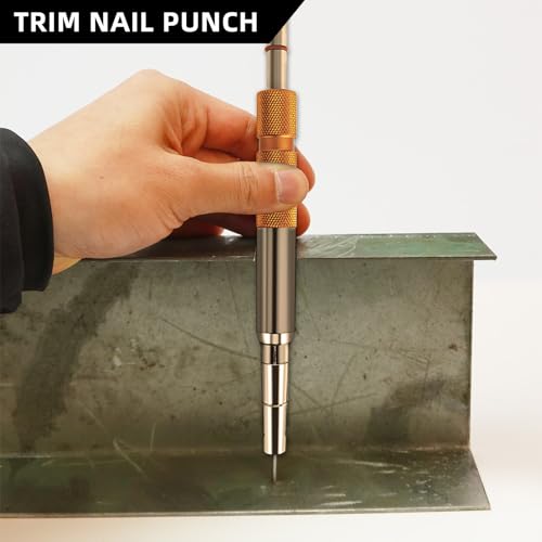 5-Piece Nail Setter Dual Head Nail Set & Dual Head Center Punch & Hinge Pin Remover Punch Set, Nail Setter Features 1/8-in, 3/16-in, 1/16-in, 1/32-in & Trim Nail Punch with Retaining Clip - style: 5pcs(Nail Setter & Hinge Pin Punch & Finish Nail Punch)